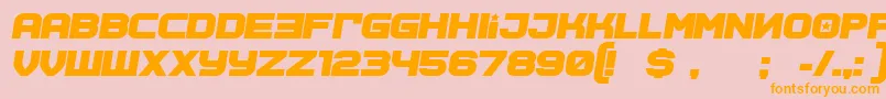 SovietProgram BoldItalic Font – Orange Fonts on Pink Background