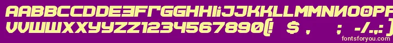 SovietProgram BoldItalic Font – Yellow Fonts on Purple Background