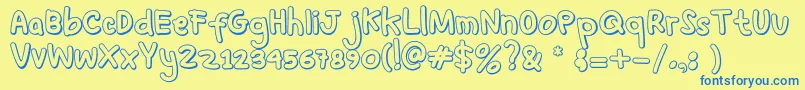 SoYoung Regular Font – Blue Fonts on Yellow Background