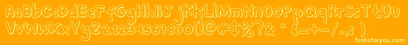 SoYoung Regular-Schriftart – Gelbe Schriften auf orangefarbenem Hintergrund