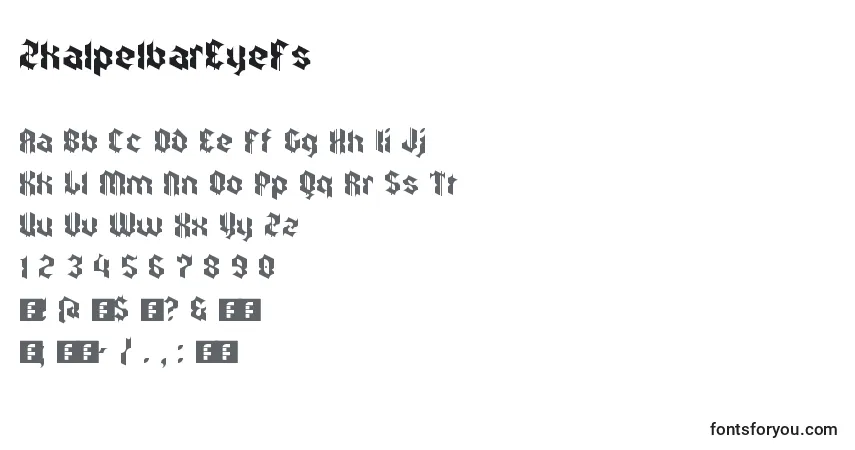 Czcionka ZkalpelbarEyeFs – alfabet, cyfry, specjalne znaki