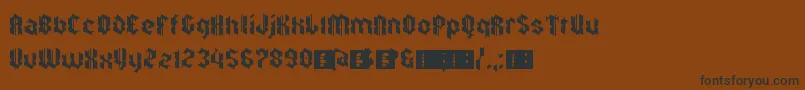 Шрифт ZkalpelbarEyeFs – чёрные шрифты на коричневом фоне