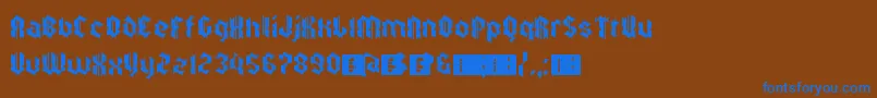 ZkalpelbarEyeFs Font – Blue Fonts on Brown Background