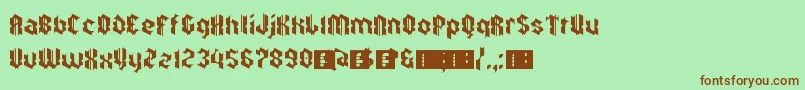 ZkalpelbarEyeFs Font – Brown Fonts on Green Background