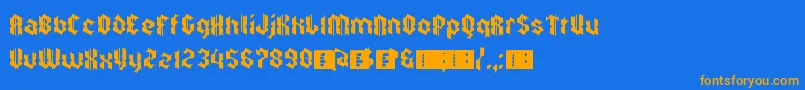 ZkalpelbarEyeFs Font – Orange Fonts on Blue Background