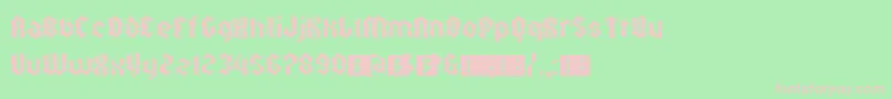 フォントZkalpelbarEyeFs – 緑の背景にピンクのフォント