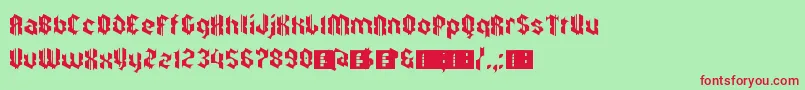 ZkalpelbarEyeFs Font – Red Fonts on Green Background