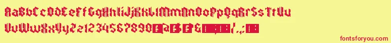 ZkalpelbarEyeFs Font – Red Fonts on Yellow Background