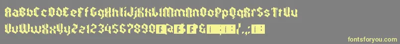 ZkalpelbarEyeFs-Schriftart – Gelbe Schriften auf grauem Hintergrund