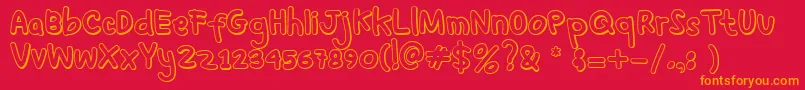 SoYoung Regular Font – Orange Fonts on Red Background