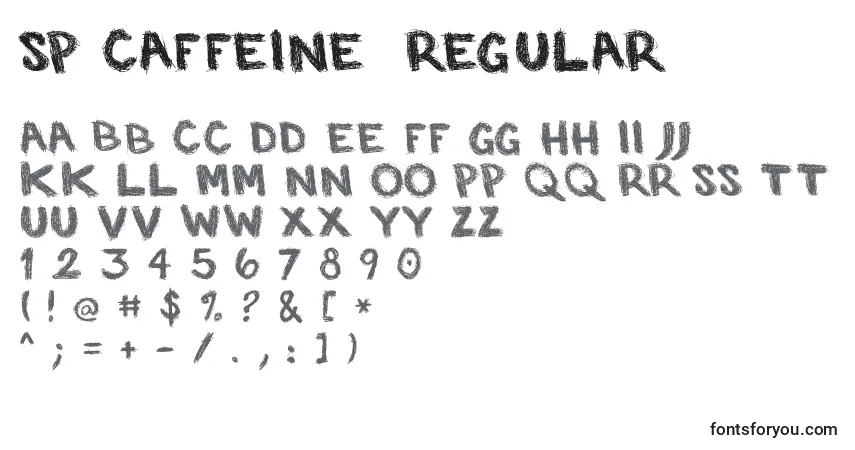 SP Caffeine  Regular Font – alphabet, numbers, special characters