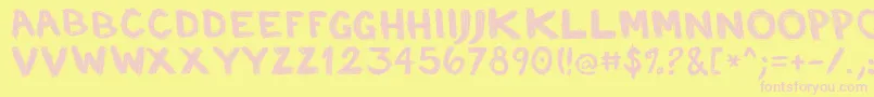 SP Caffeine  Regular Font – Pink Fonts on Yellow Background