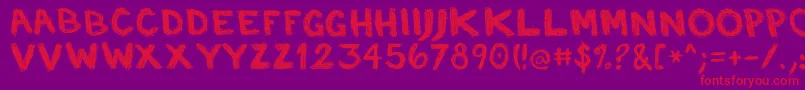 Czcionka SP Caffeine  Regular – czerwone czcionki na fioletowym tle