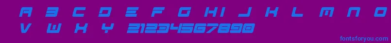 Spac3   Tech v17 Full Italic otf Free Font – Blue Fonts on Purple Background