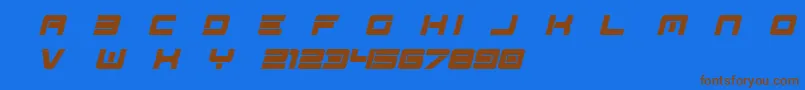 Шрифт Spac3   Tech v17 Full Italic otf Free – коричневые шрифты на синем фоне