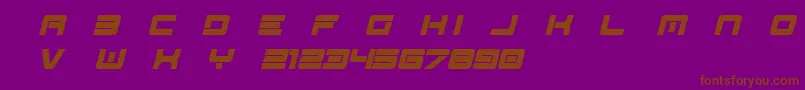 Spac3   Tech v17 Full Italic otf Free-Schriftart – Braune Schriften auf violettem Hintergrund