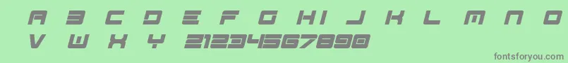 フォントSpac3   Tech v17 Full Italic otf Free – 緑の背景に灰色の文字