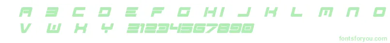 Spac3   Tech v17 Full Italic otf Free Font – Green Fonts on White Background