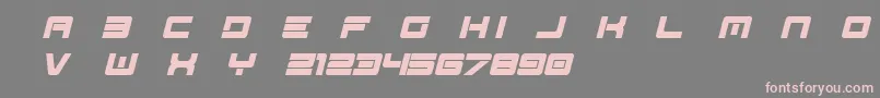 フォントSpac3   Tech v17 Full Italic otf Free – 灰色の背景にピンクのフォント