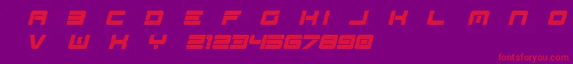 Spac3   Tech v17 Full Italic otf Free-Schriftart – Rote Schriften auf violettem Hintergrund