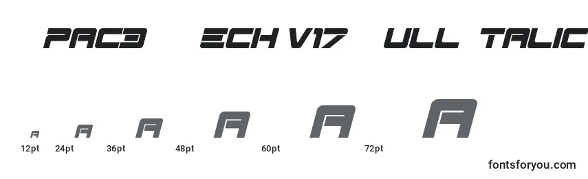 Größen der Schriftart Spac3   Tech v17 Full Italic otf Free