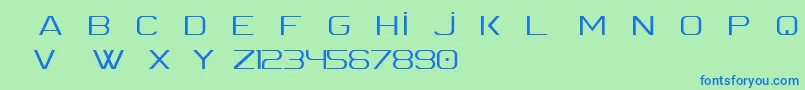 Spac3 Slim ttf free Font – Blue Fonts on Green Background