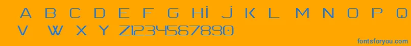 Spac3 Slim ttf free Font – Blue Fonts on Orange Background