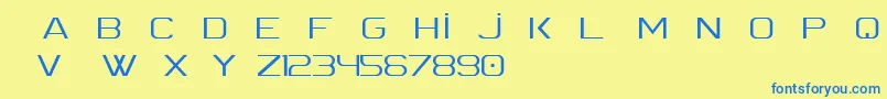 Spac3 Slim ttf free Font – Blue Fonts on Yellow Background