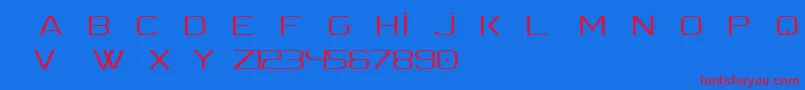 Spac3 Slim ttf free Font – Red Fonts on Blue Background