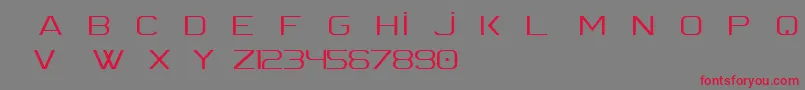 Spac3 Slim ttf free-Schriftart – Rote Schriften auf grauem Hintergrund