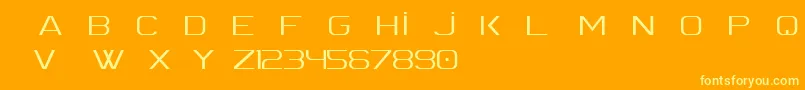 Spac3 Slim ttf free Font – Yellow Fonts on Orange Background