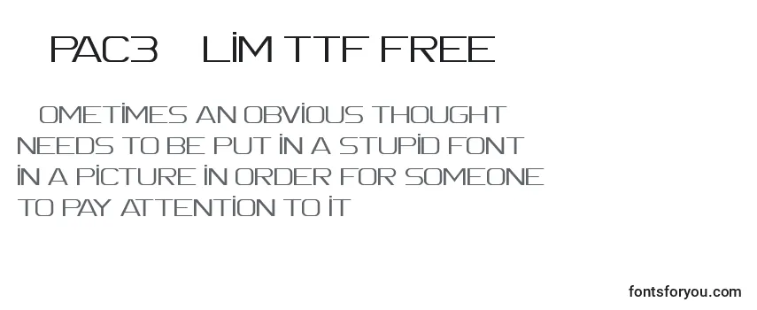 Spac3 Slim ttf free Font