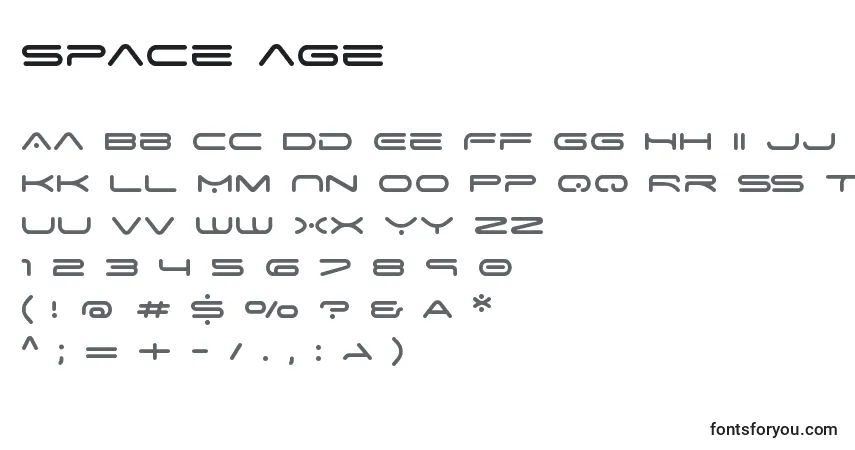 Шрифт Space age – алфавит, цифры, специальные символы