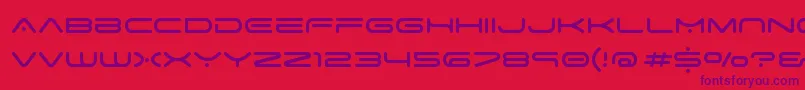 Police space age – polices violettes sur fond rouge