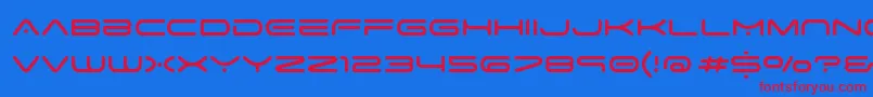 space age Font – Red Fonts on Blue Background