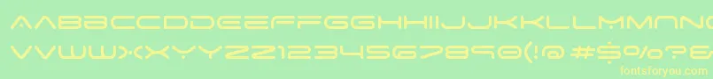 Police space age – polices jaunes sur fond vert