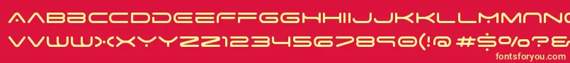 space age-fontti – keltaiset fontit punaisella taustalla