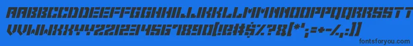 Space Cadets Italic Font – Black Fonts on Blue Background