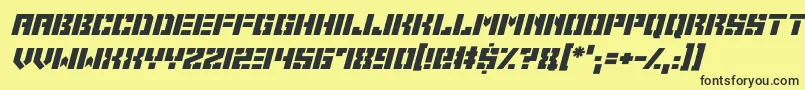 Space Cadets Italic Font – Black Fonts on Yellow Background
