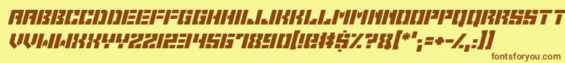 Space Cadets Italic-fontti – ruskeat fontit keltaisella taustalla