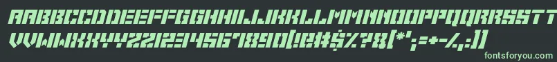 フォントSpace Cadets Italic – 黒い背景に緑の文字