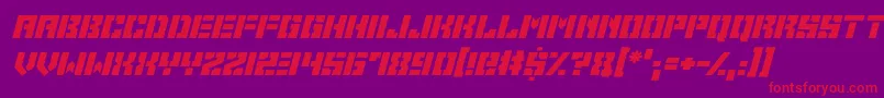 Space Cadets Italic Font – Red Fonts on Purple Background