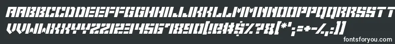 フォントSpace Cadets Italic – 黒い背景に白い文字