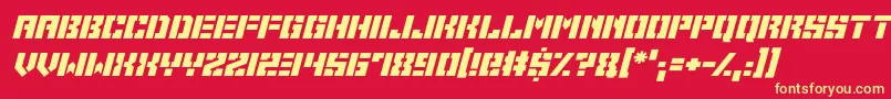 Space Cadets Italic Font – Yellow Fonts on Red Background