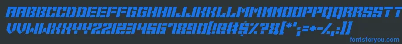 Space Cadets Italic Font – Blue Fonts on Black Background