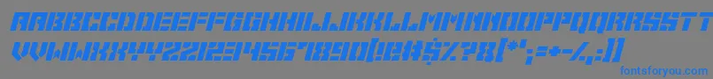 Space Cadets Italic-Schriftart – Blaue Schriften auf grauem Hintergrund