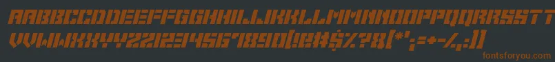 Space Cadets Italic-fontti – ruskeat fontit mustalla taustalla