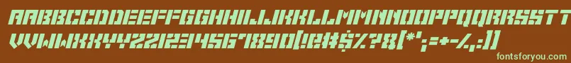 Space Cadets Italic Font – Green Fonts on Brown Background