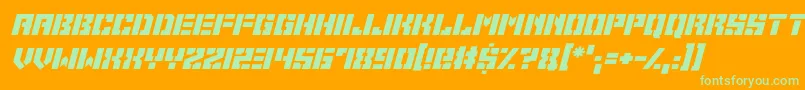 Space Cadets Italic Font – Green Fonts on Orange Background