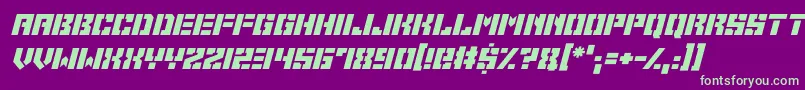 Space Cadets Italic Font – Green Fonts on Purple Background